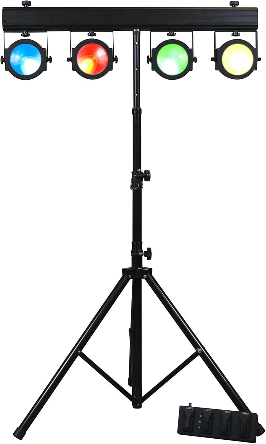 Portable 4-Bar LED Stage Lighting System with Stand and Foot Controller