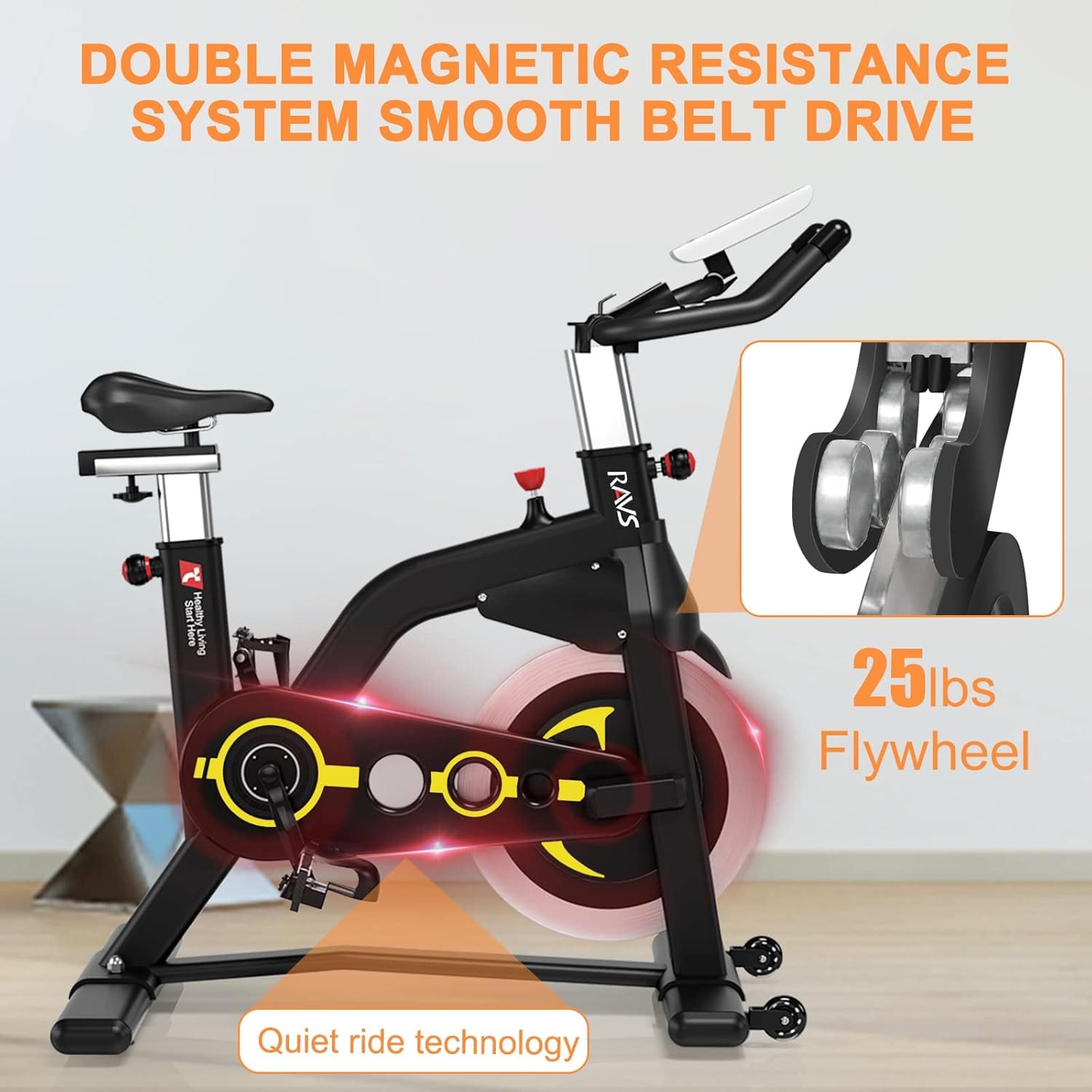 RAVS Magnetic Resistance Indoor Cycling Exercise Bike