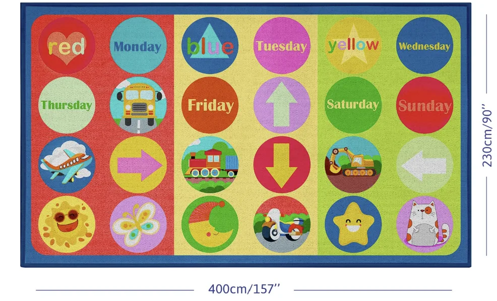 Children's Educational Classroom Seating Rug (157" x 90")
