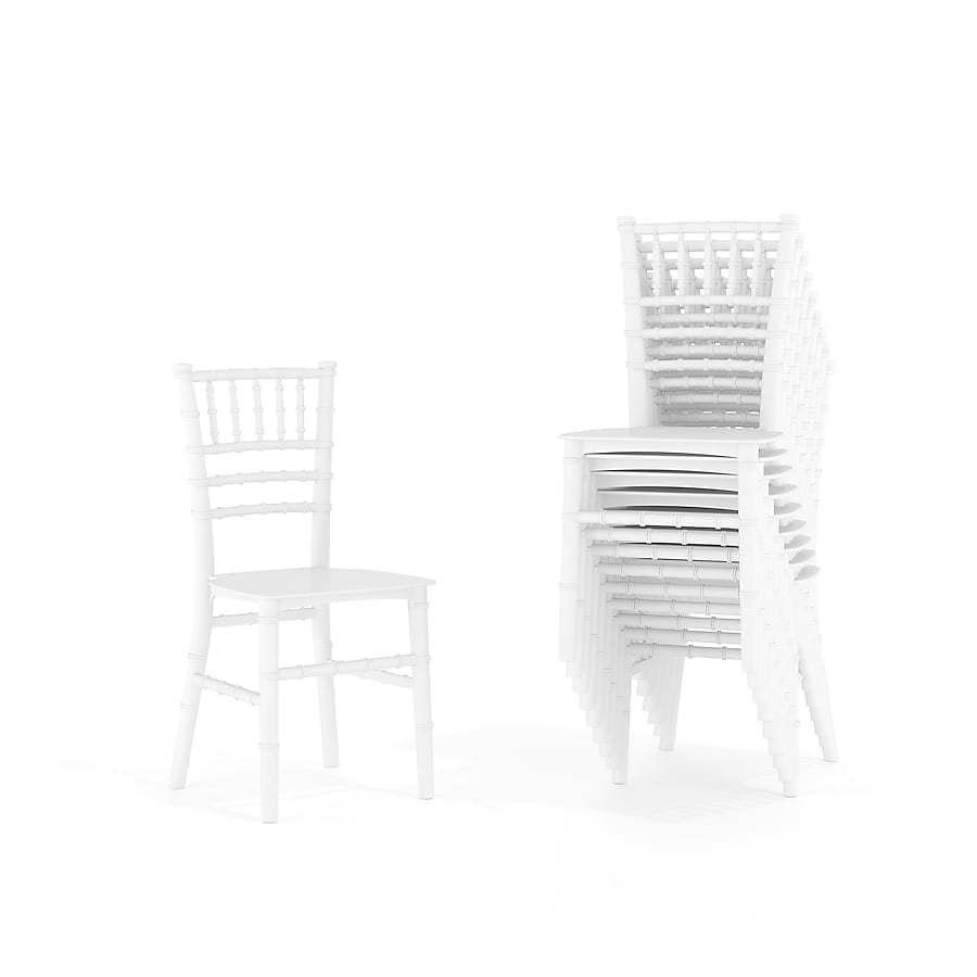 FLASH FURNITURE 10 PK KIDS WHITE RESIN CHIAVARI CHAIR