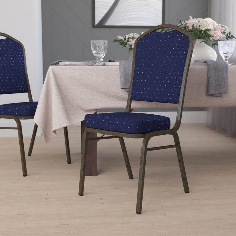 FLASH FURNITURE 4 PK NAVY BLUE DOT