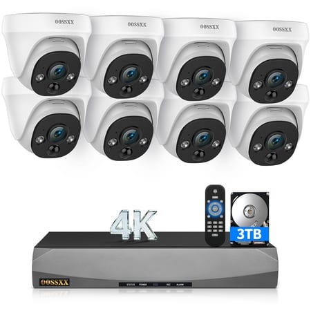 OOSSXX DOME POE CAMERA SYSTEM NVR+8PCS Cameras