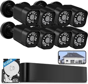 AIWIXEN CCTV Universal H.265 Network 8 Camera system Kit