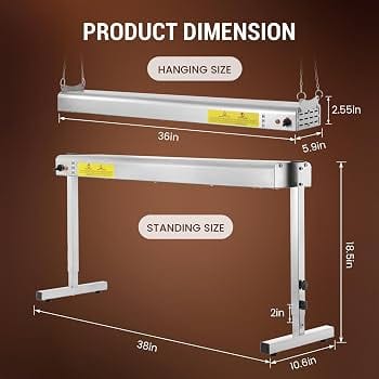 Hiteemer 36-inch Food Heat Lamp 115V